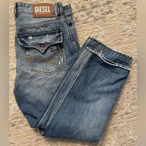 Diesel - All cotton denim distressed blue jeans Size 34W x 27L